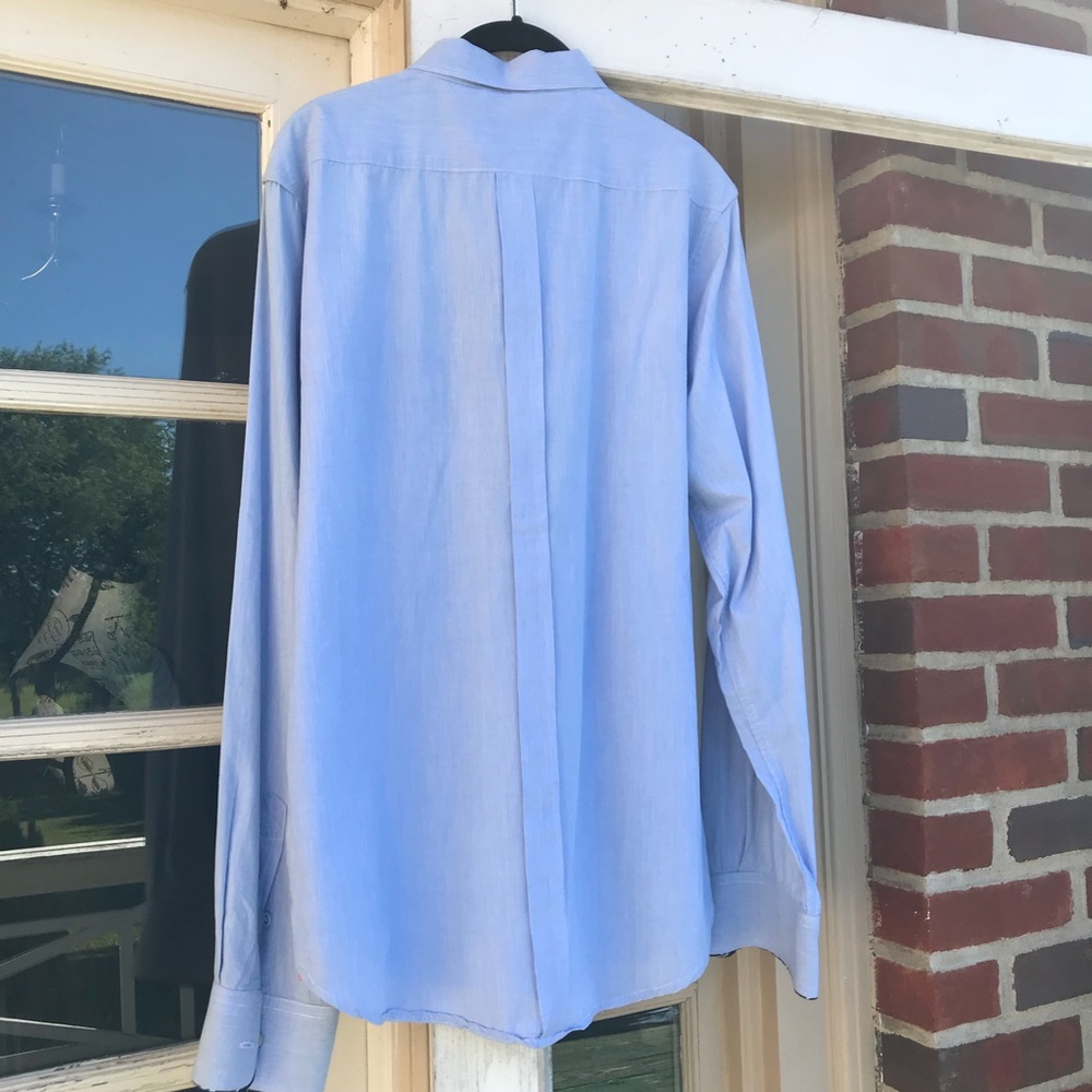 ZANEROBE Men’s Blue Long Sleeve Dress Shirt Large - Picture 6 of 8